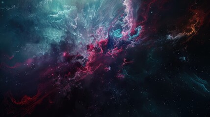 Abstract wonderful light wave of nebula in glitch style design connect and flow express energy dynamic represent connection of star in universe or plasma scatter on space with mysterious scene. AIG53.
