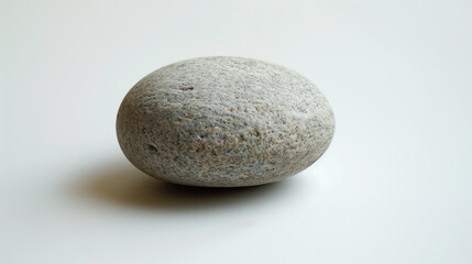 A round stone placed precisely in the center of a white surface.