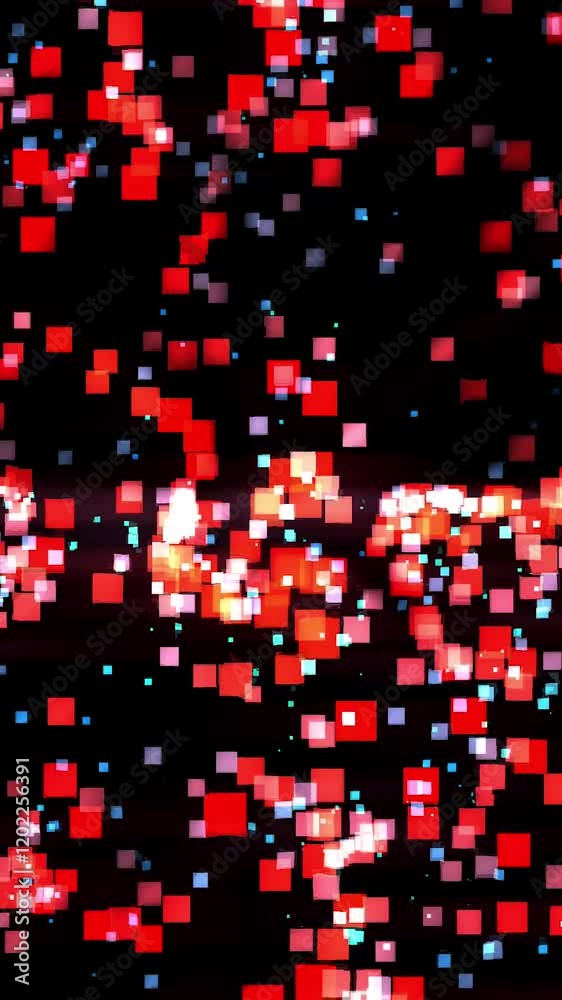 Aufkleber red Particles Motion Background. Glitter particle 4k Animated Overlay