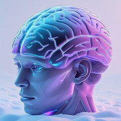 Obraz premium modern poster with brain style illustration