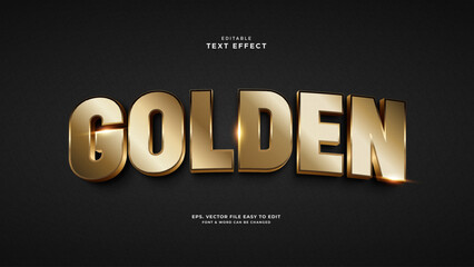 Golden editable text effect 3d realistic