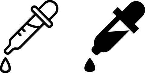 "Dropper Vector Icon Set for Laboratory and Medical Applications"