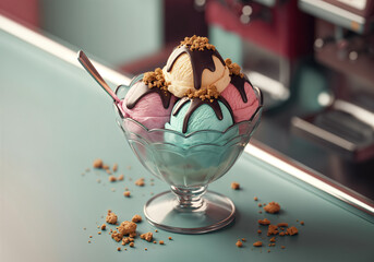 ice cream with chocolate