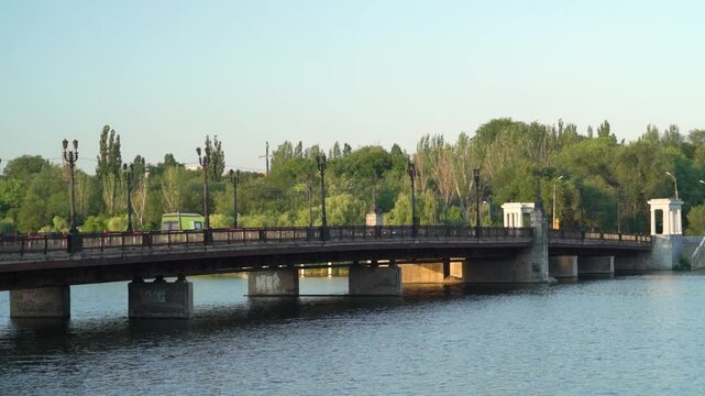 Donetsk city view of Ilyich Bridge