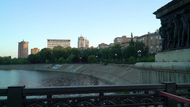 the embankment of the Kalmius river in Donetsk