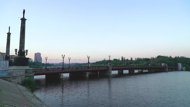 Donetsk city view of Ilyich Bridge