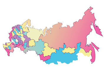 Colorful Russia Map A visually appealing map highlighting the federal districts of Russia