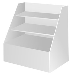 3 tier retail shelves without designs and products