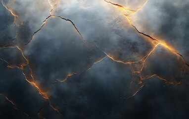 Cracked dark stone with glowing veins.