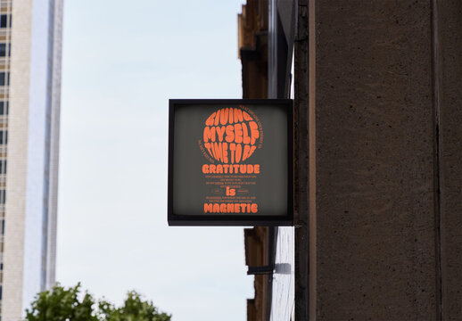 Customizable square retail Sign Design on Building in Sidney, Australia