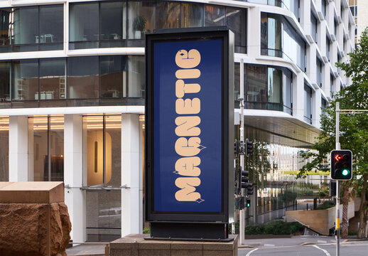 Mockup of vertical urban advertising panel in Sydney, Australia.