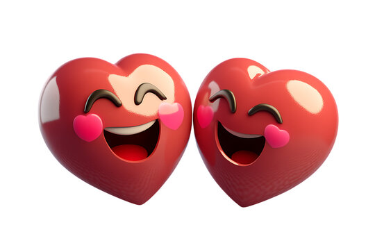 3D rendered love emoji icon, realistic and expressive, high-definition on transparent background
