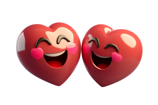 3D rendered love emoji icon, realistic and expressive, high-definition on transparent background - Powered by Adobe