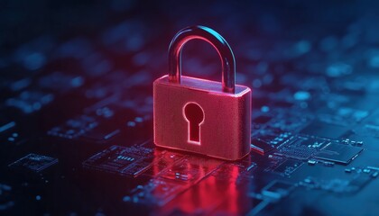 White Padlock For Secure Passwords: Cyber Security And Data Protection In Digital Environments