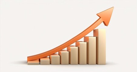 business graph with up arrow showing growth