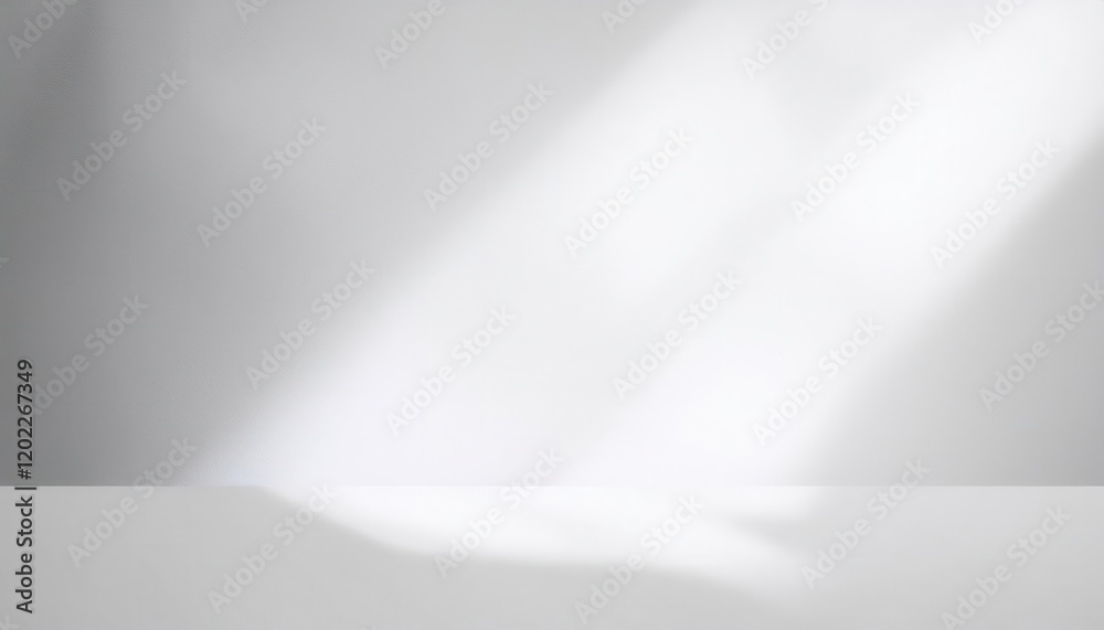 Leinwandbilder soft sunlight casting abstract geometric patterns on a white wall and floor, minimalistic compositio