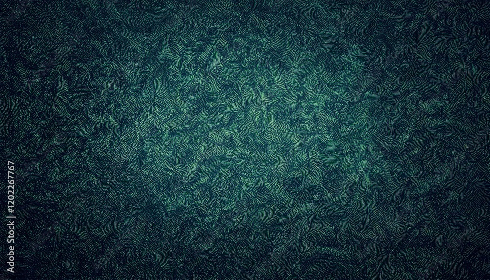 Aufkleber intricate swirling texture of green and black micro-patterned lines creating an abstract wave-like motion for design background