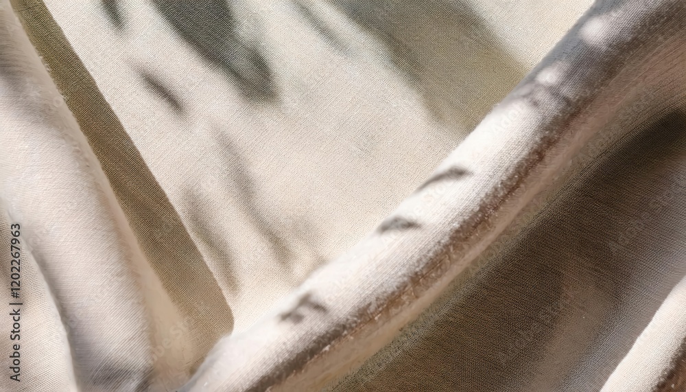Aufkleber soft beige textured fabric with gentle folds and subtle light patterns, perfect for design backgroun