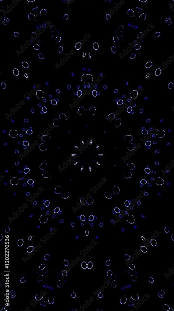 Poster Vertical video animation with abstract kaleidoscope pattern