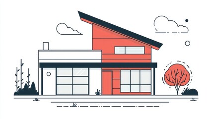 Line icon vector a house, emphasizing minimalist design