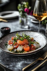 Food and Wine Table Setting