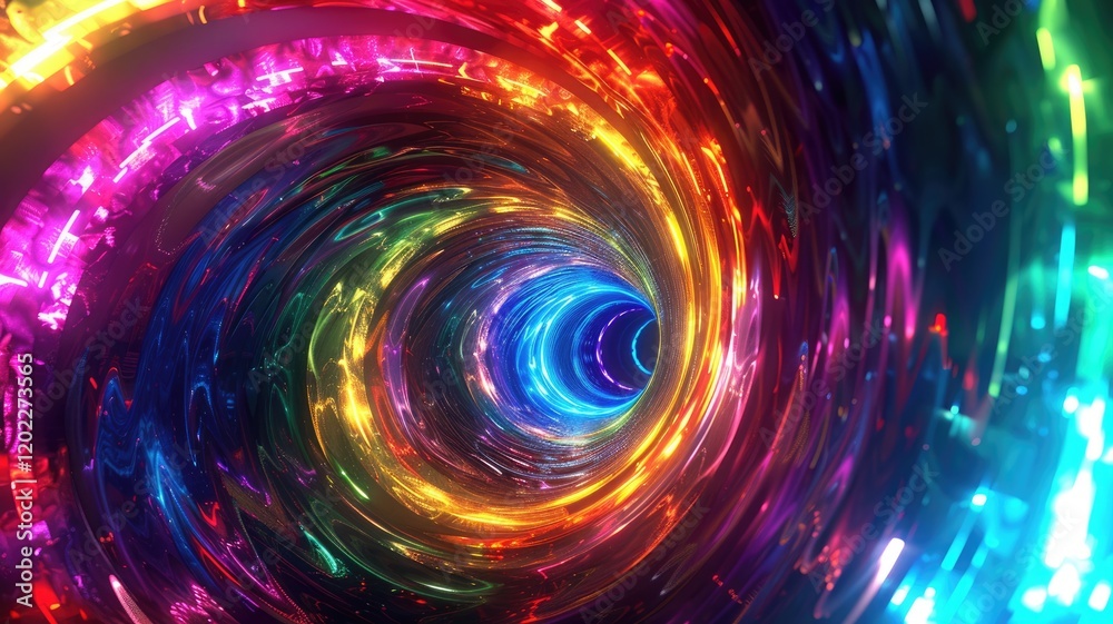Poster dive into a vivid and colorful neon vortex, perfect for creating a dynamic visual experience. this a