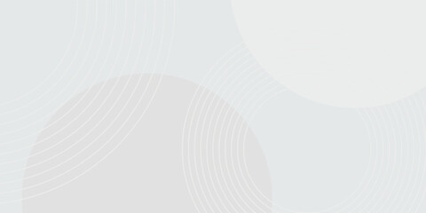 White geometric abstract background overlap layer on bright space with lines effect decoration. Modern graphic design element circles style concept for banner.