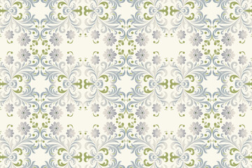 seamless floral pattern with intricate flower and leaf motifs vintage ornamental texture for fabric wallpaper textile prints and creative design projects