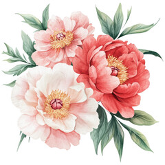 Obraz premium Elegant Peony Flower Clipart Vector Illustration