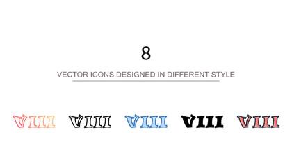 8 icon design with white background stock illustration