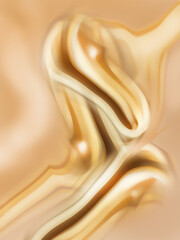 Fototapeta premium Golden color smooth wavy shape design