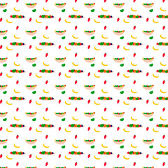 Colorful Fruit Pattern on Black Background