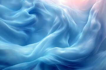 Obraz premium Abstract Blue Fabric Waves Flowing Softly