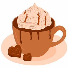 Illustration of Hot Chocolate with Whipped Cream