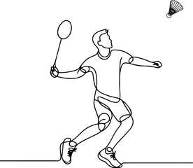 Badminton Player in Action &ndash; Vector Art of Smash