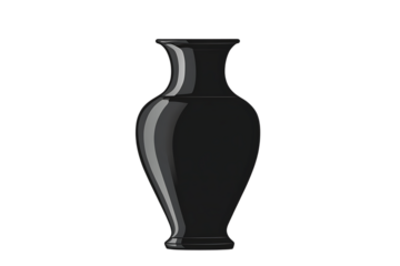 Linear black vase icon, simple and elegant, high-definition vector illustration on transparent background
