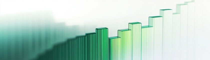 Obraz premium Abstract financial growth chart showing increasing trends in green hues.