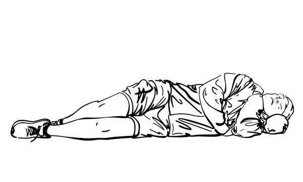 Drawing Person Laying On The Floor