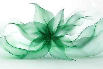 Abstract Green Floral Wave Design Illustration