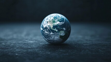 Fototapeta premium Earth rotating in space global perspective nature imagery dark background close-up view planetary concept