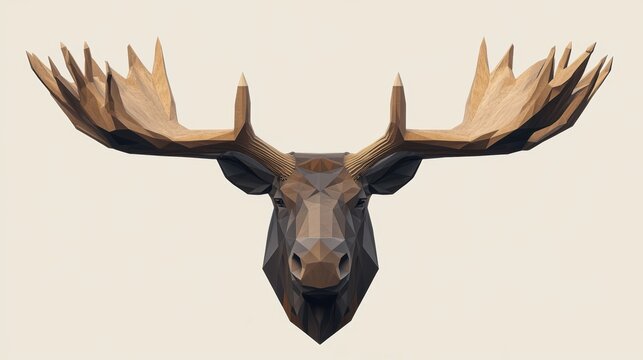 A 3d polygonal moose head