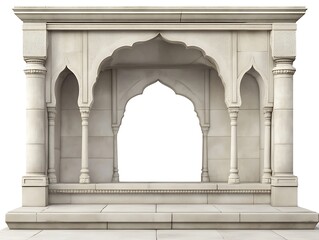 Fototapeta premium Elegant White Marble Archway Structure with Pillars