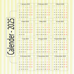 New Year Calendar 2025