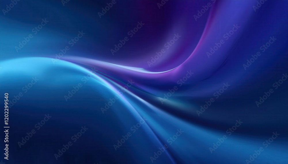Poster flowing abstract blue and purple wave with gradient effect, dynamic digital design for modern background, banner, or presentation

