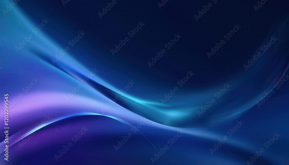 Poster flowing abstract blue and purple wave with gradient effect, dynamic digital design for modern background, banner, or presentation

