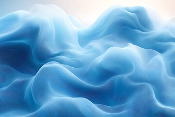 Obraz premium Abstract Blue Waves Digital Landscape Art
