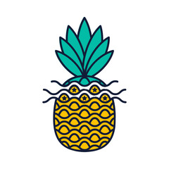 pineapple with waves logo on a white background