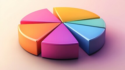 Obraz premium Colorful pie chart representing data visually and engagingly.