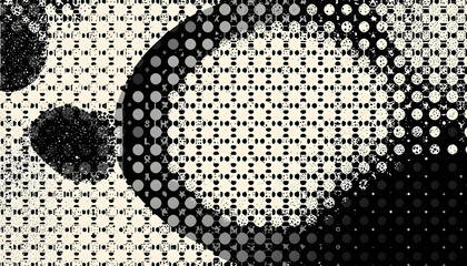  Abstract Black and White Dot Pattern with Artistic Design