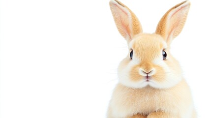 Obraz premium Cute rabbit portrait studio animal photography white background close-up adorable pet concept